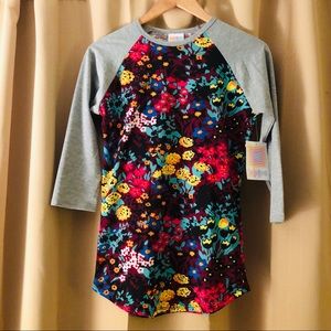 NWT LuLaRoe Randy Raglan Multicolor w/ Gray